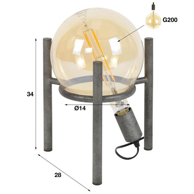 Tafellamp Suri voor lichtbron Ø20 cm - Industrieelinhuis.nl