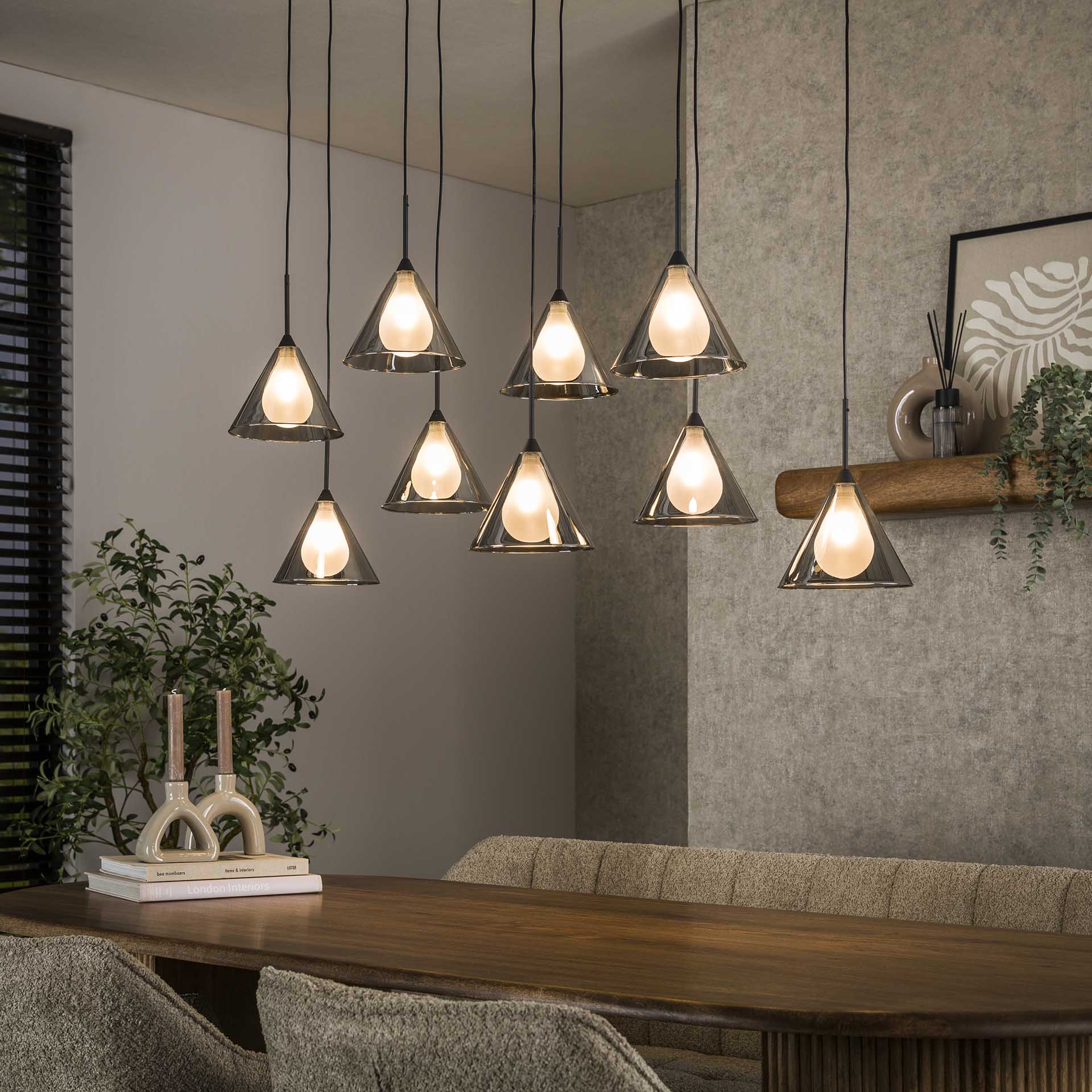 Hanglamp Dafne 5+4L - Industrieelinhuis.nl