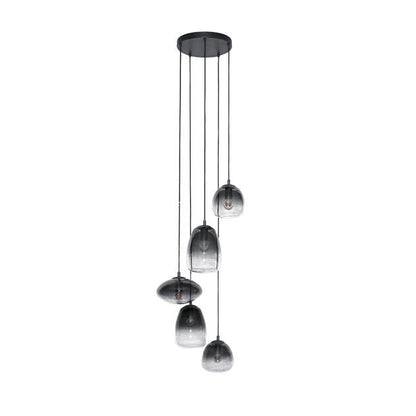 Hanglamp Faye Tiera Zwart 5 lichtpunten - Industrieelinhuis.nl