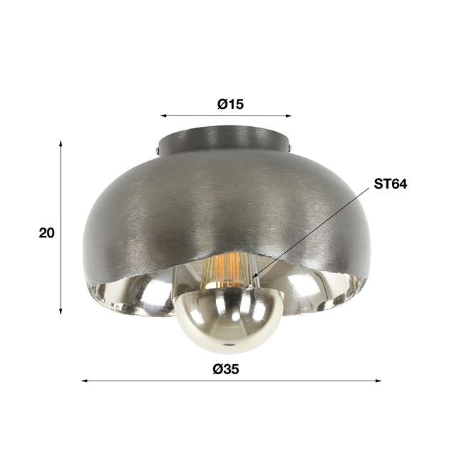 Plafondlamp Rosa Zwart Nikkel Ø35 cm - Industrieelinhuis.nl