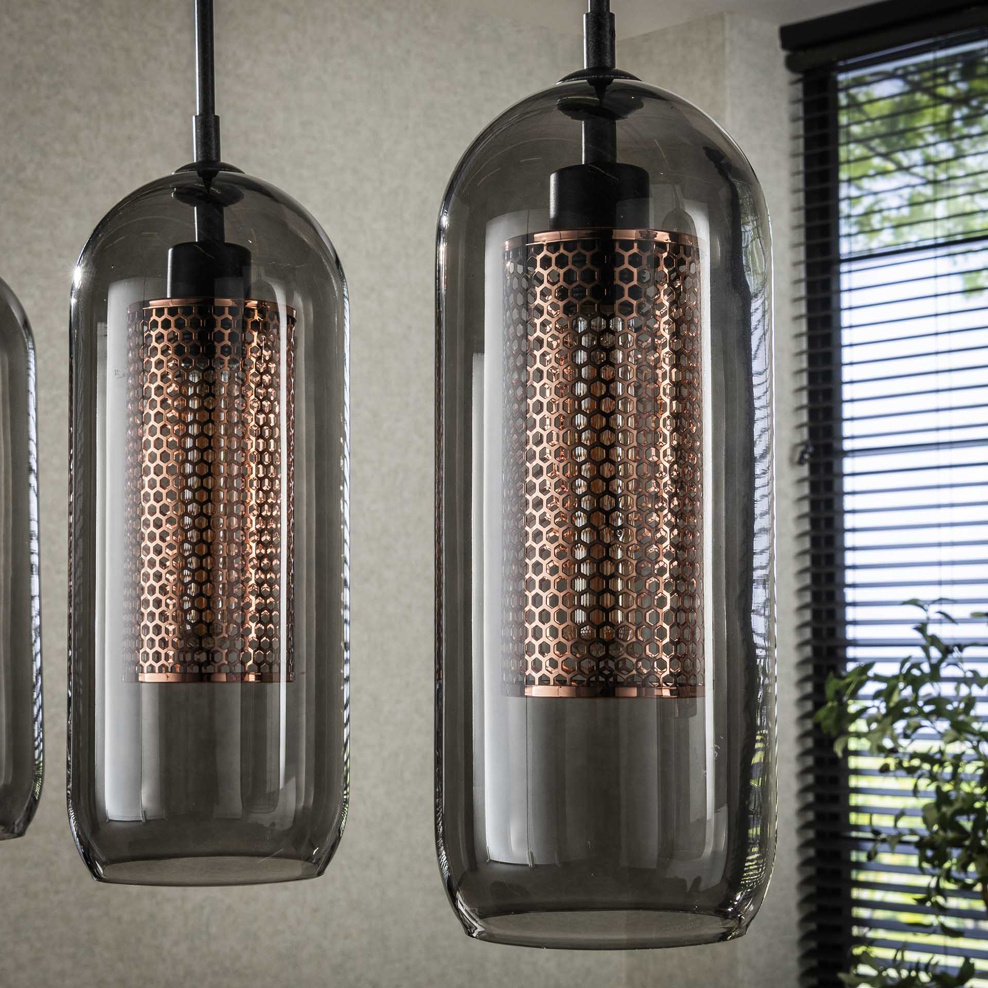 Hanglamp industrieel Diana Zwart set van 4 - Industrieelinhuis.nl