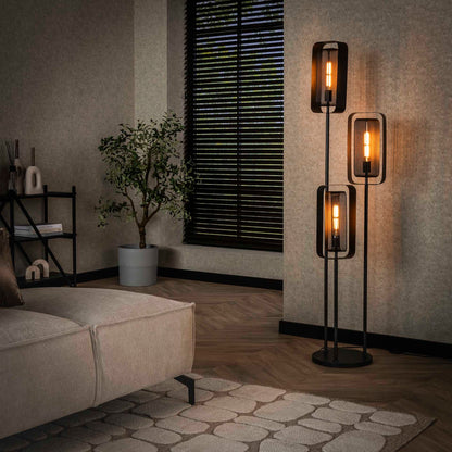 Vloerlamp Linde Zwart 3 lichtpunten - Industrieelinhuis.nl