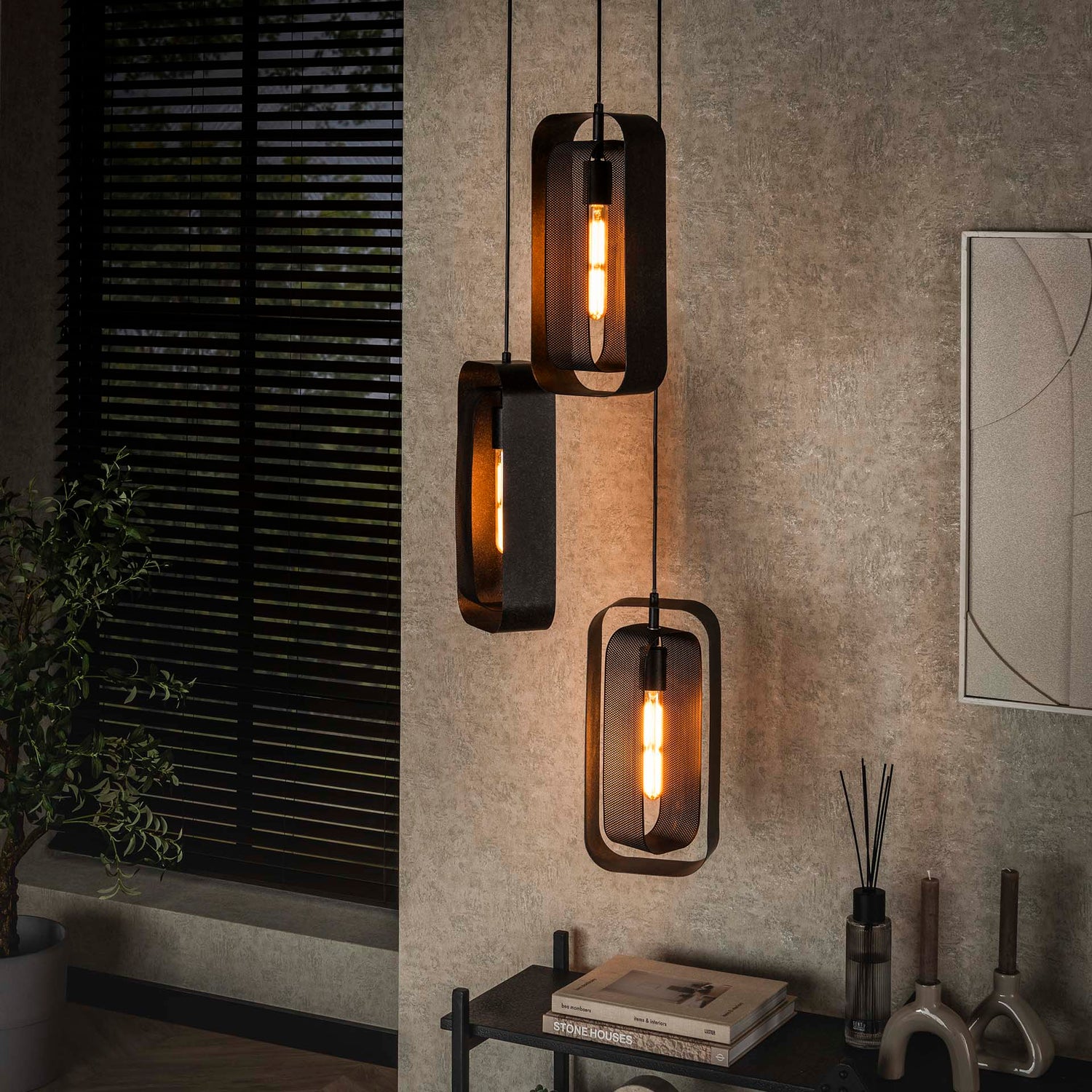 Hanglamp set van 3 Linde Zwart - Industrieelinhuis.nl