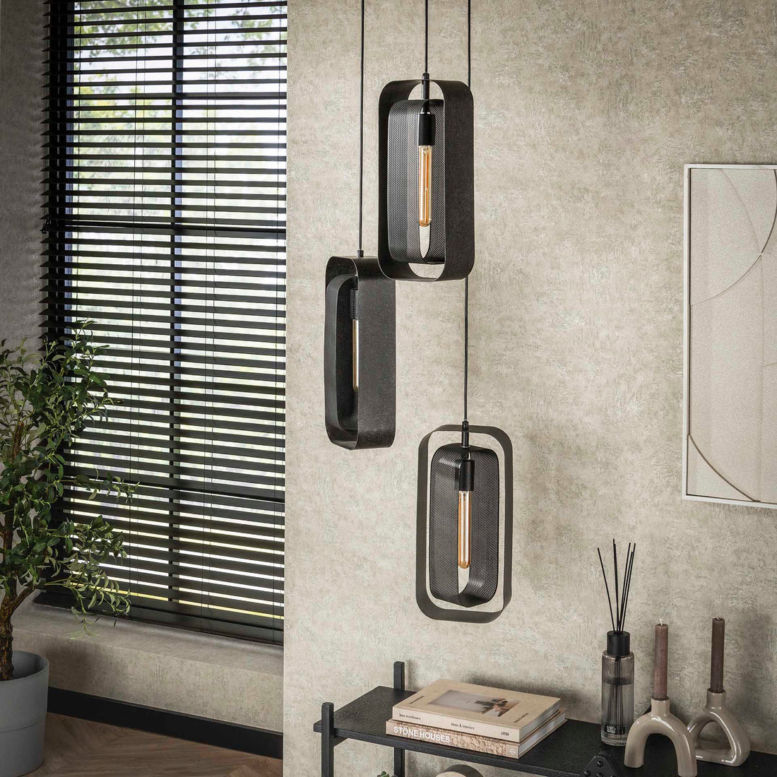 Hanglamp set van 3 Linde Zwart - Industrieelinhuis.nl