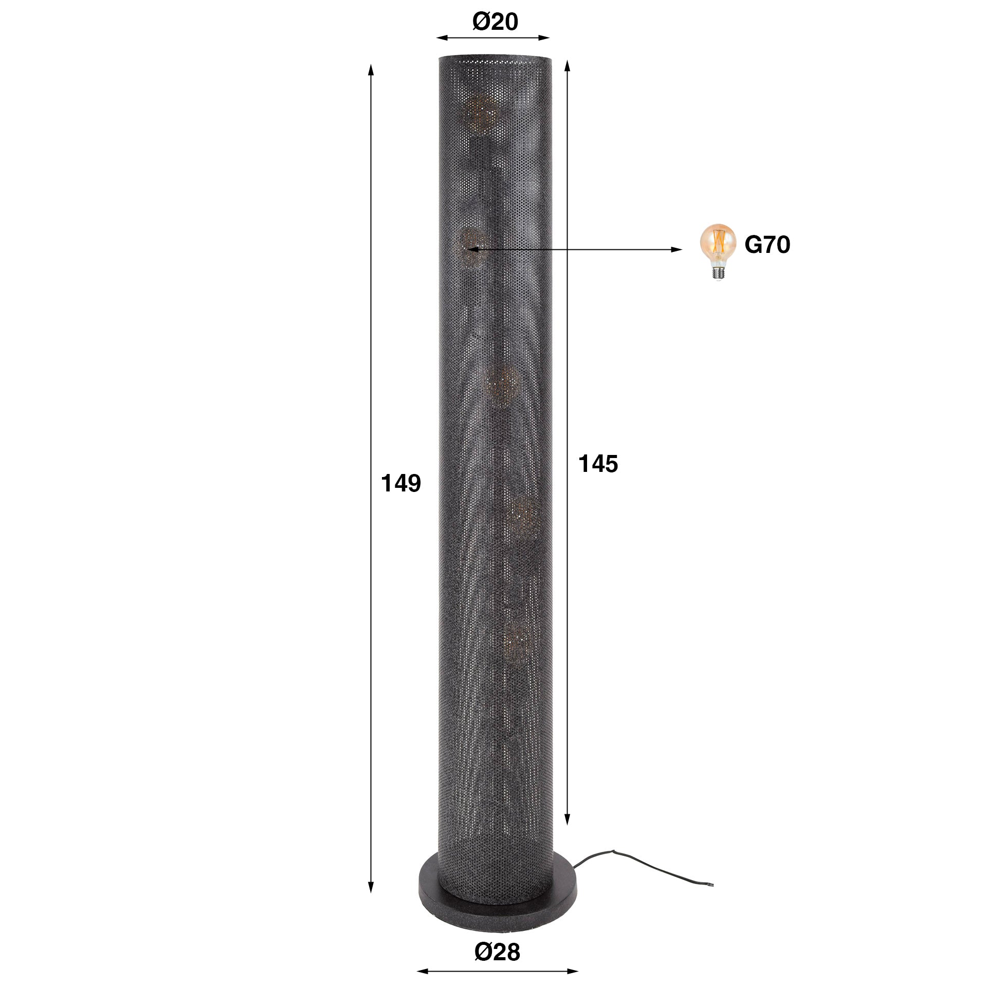 Vloerlamp Meshglow 5L - Industrieelinhuis.nl