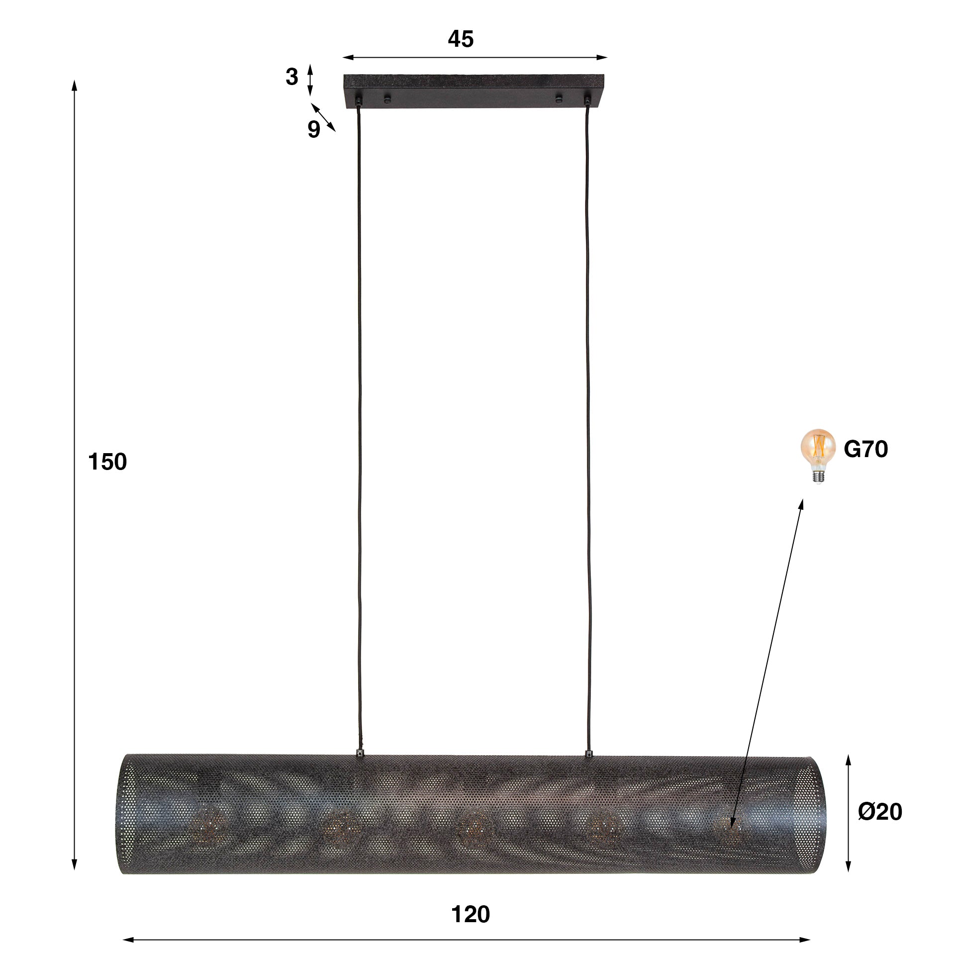 Hanglamp Meshglow 5L - Industrieelinhuis.nl