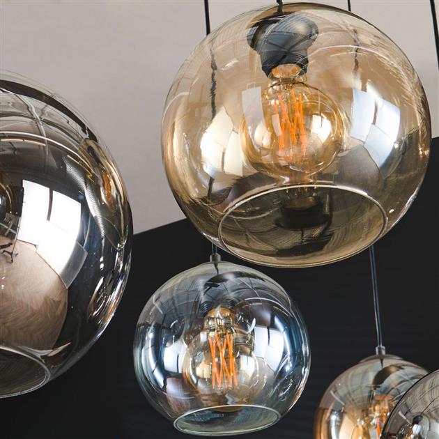 Hanglamp XL set van 7 Mouna Zwart - Industrieelinhuis.nl