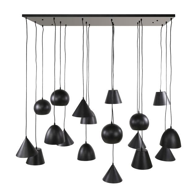 Hanglamp XL Maké Zwart 18 lichtpunten - Industrieelinhuis.nl