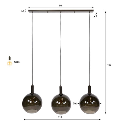 Hanglamp Sfera Tricolore 3L - Industrieelinhuis.nl