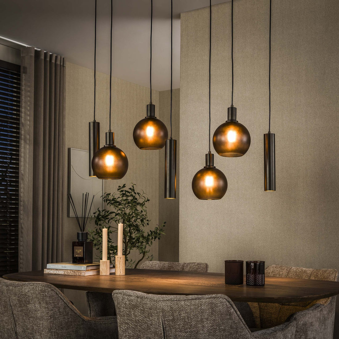 Hanglamp Sfera Tricolore 4+3L - Industrieelinhuis.nl