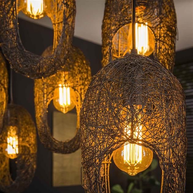 Hanglamp set van 7 Neste Zwart - Industrieelinhuis.nl