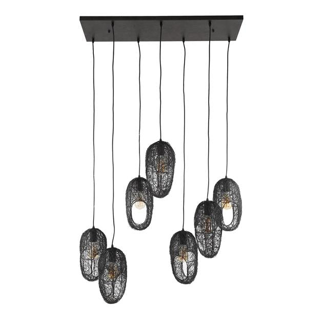 Hanglamp set van 7 Neste Zwart - Industrieelinhuis.nl