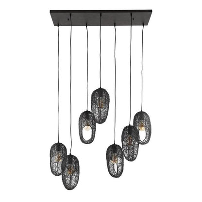 Hanglamp set van 7 Neste Zwart - Industrieelinhuis.nl