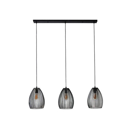 Hanglamp set van 3 Elegant Zwart bruin - Industrieelinhuis.nl