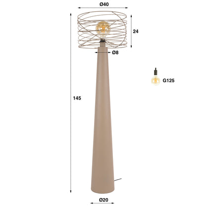 Vloerlamp Curl 1L Beige - Industrieelinhuis.nl