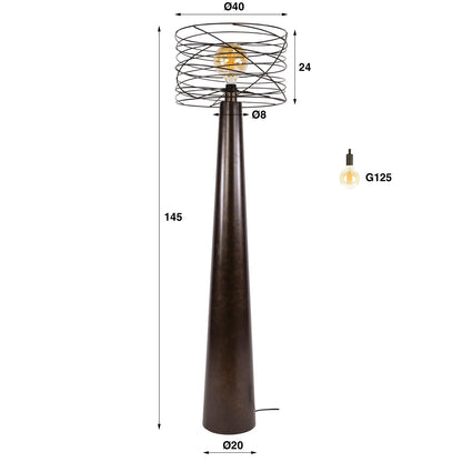 Vloerlamp Curl 1L - Industrieelinhuis.nl