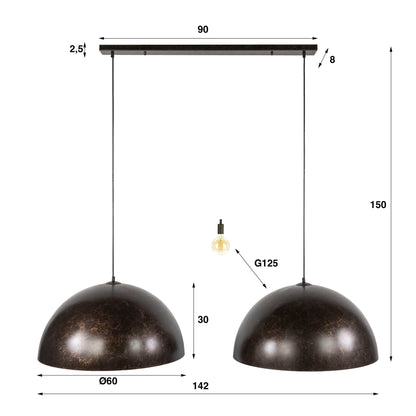 Hanglamp Dome 2L Ø60