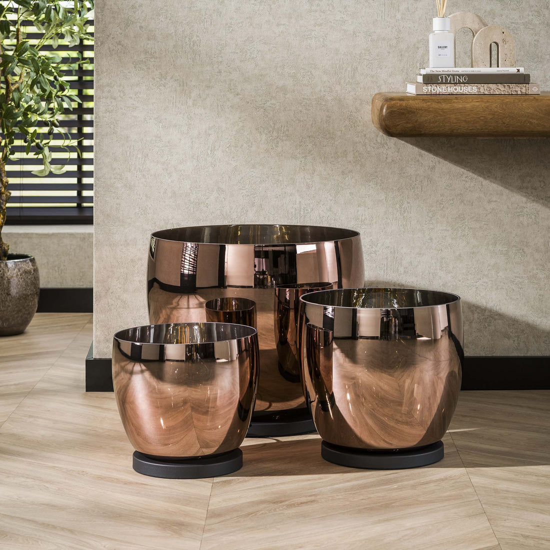 Vloerlamp XXL Rise gekleurd glas Koper - Industrieelinhuis.nl