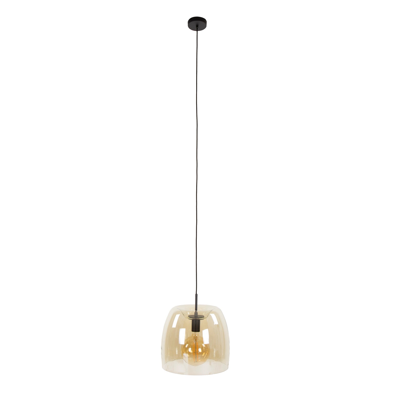 Plafondlamp Liv Glass 1L Amber - Industrieelinhuis.nl