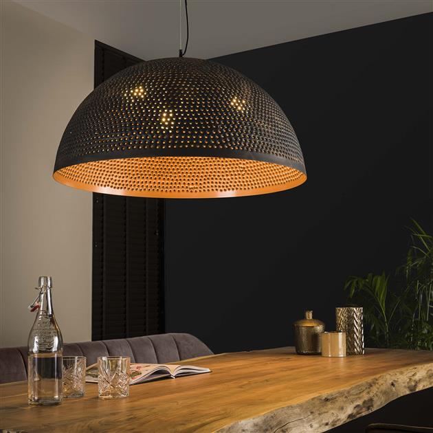 Hanglamp Mira Zwart Bruin Ø70 cm - Industrieelinhuis.nl