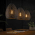 Hanglamp set van 3 OvalSpectle Zwart Bruin Ø26 cm - Industrieelinhuis.nl