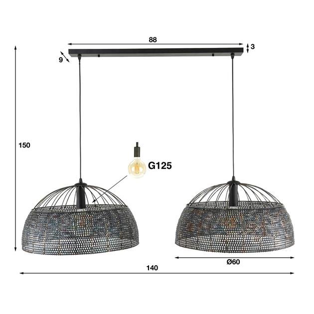 Hanglamp Spectle Zwart Bruin Ø60 cm - Industrieelinhuis.nl