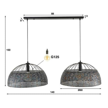 Hanglamp Spectle Zwart Bruin Ø60 cm - Industrieelinhuis.nl