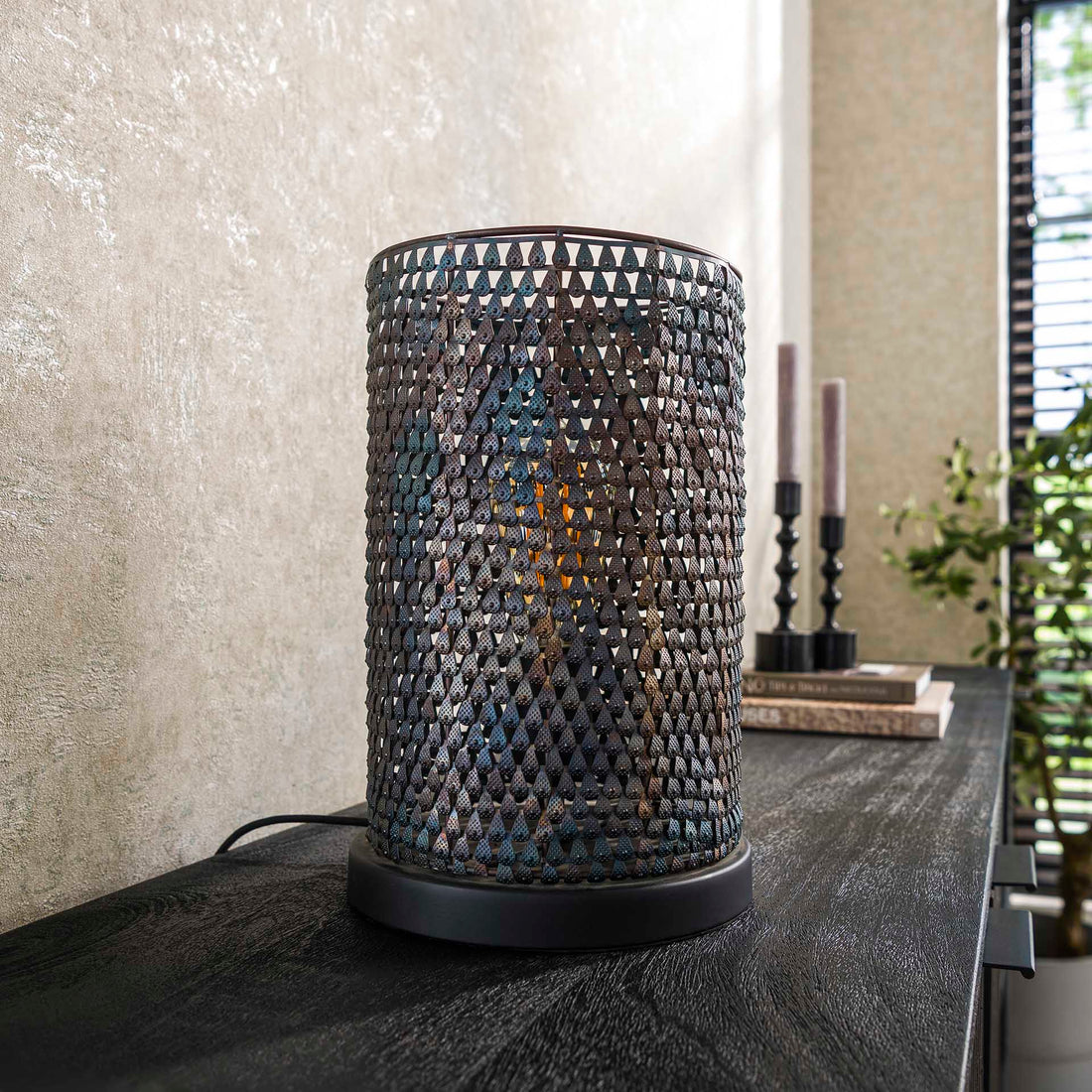 Tafellamp Cilima Zwart Bruin - Industrieelinhuis.nl