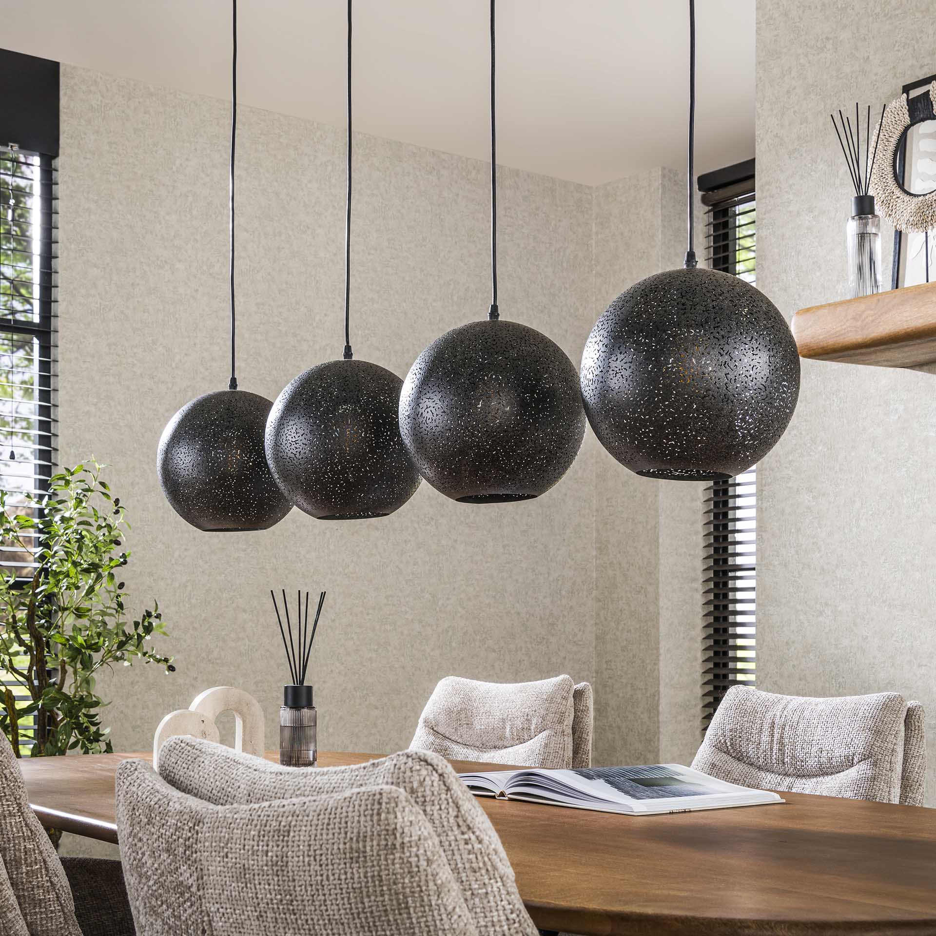Hanglamp set van 4 Lichtpuntjes Zwart Ø25 cm 4 lichtpunten - Industrieelinhuis.nl