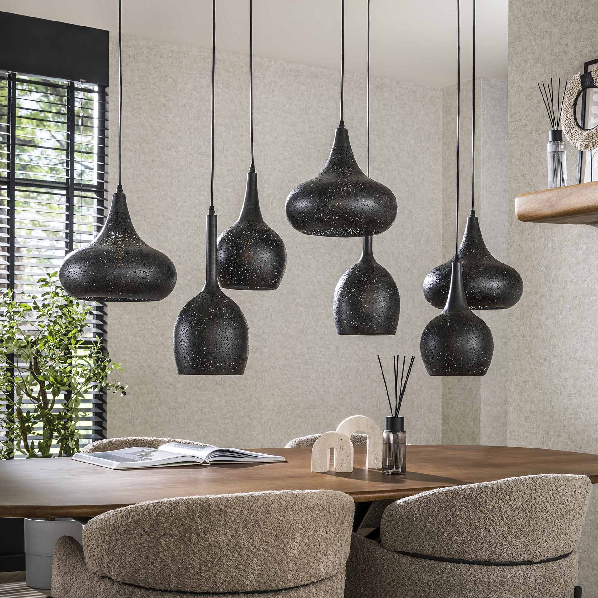 Hanglamp set van 7 Lichtpuntjes Zwart 7 lichtpunten - Industrieelinhuis.nl