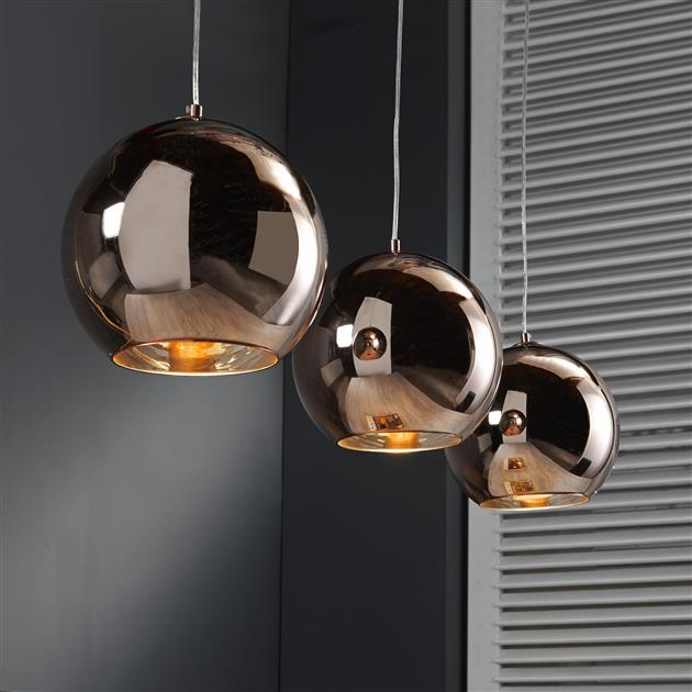 Hanglamp Aura CopperGlobe Koper 3 lichtpunten - Industrieelinhuis.nl