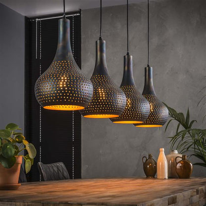 Hanglamp Kegels Mira Zwart 4 lichtpunten - Industrieelinhuis.nl