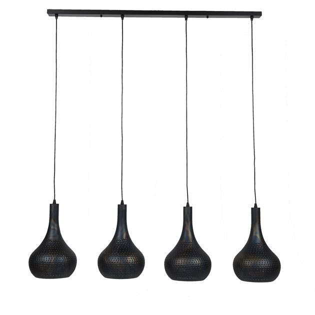 Hanglamp Kegels Mira Zwart 4 lichtpunten - Industrieelinhuis.nl