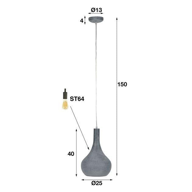 Hanglamp Kegel Mira Grijs 1 lichtpunt - Industrieelinhuis.nl