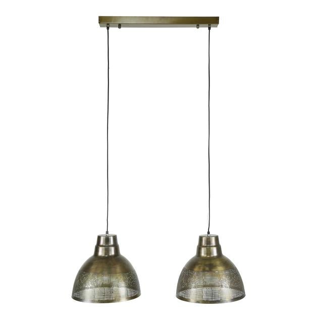 Hanglamp industrieel Fienna Brons Ø38 cm 2 lichtpunten - Industrieelinhuis.nl