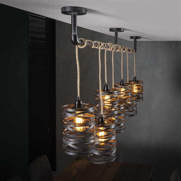 Hanglamp XL  Sia Grijs 7 Lichtpunten - Industrieelinhuis.nl