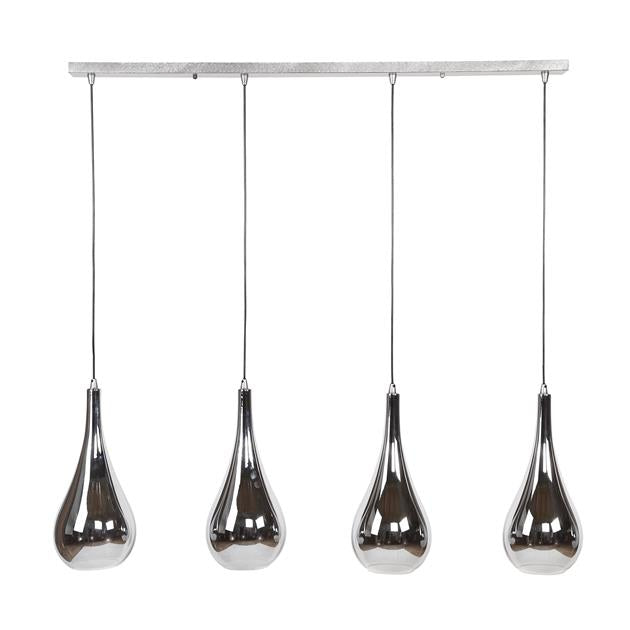 Hanglamp Zilverdrops Chroom / Zilver 4 lichtpunten - Industrieelinhuis.nl