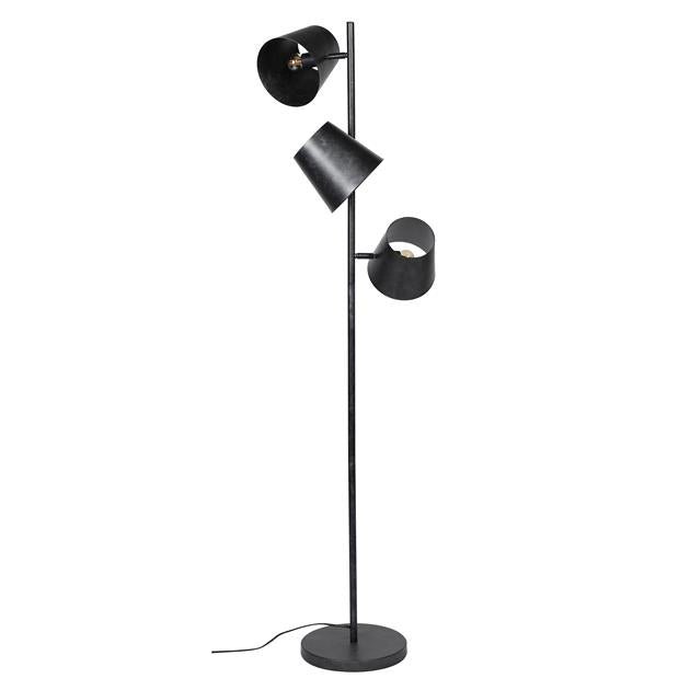 Vloerlamp Kinetica Houtskool Ø18 cm 3 lichtpunten - Industrieelinhuis.nl