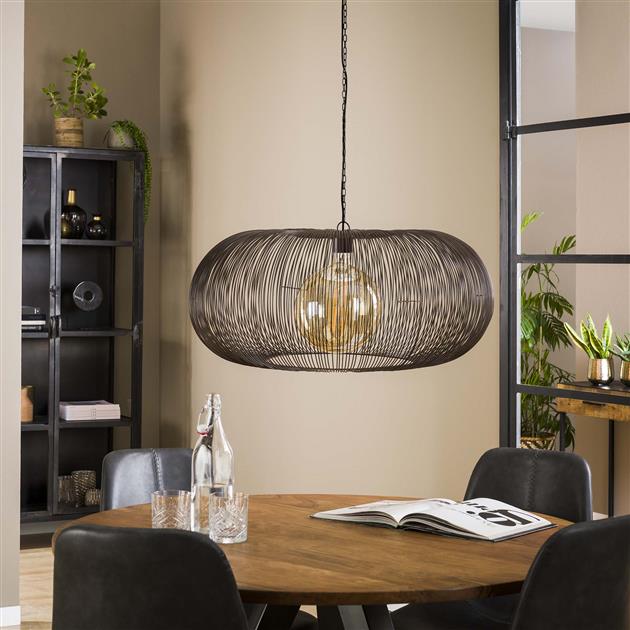 Hanglamp Lumia Copper Zwart Nikkel Ø70 cm - Industrieelinhuis.nl