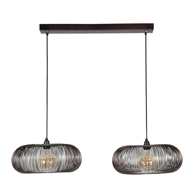 Hanglamp 2 lichtpunten Lumia Copper Zwart Nikkel Ø43 cm - Industrieelinhuis.nl