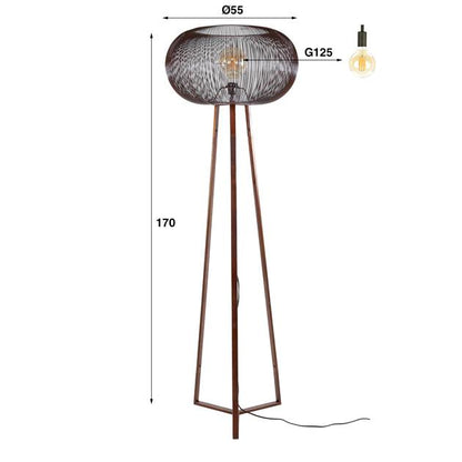 Vloerlamp Copper Twist 1L