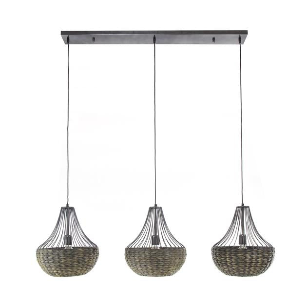 Hanglamp Set van 3 Kegel Rustic Ray Zwart - Industrieelinhuis.nl