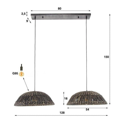 Hanglamp set van 2 Rustic Ray Zwart - Industrieelinhuis.nl