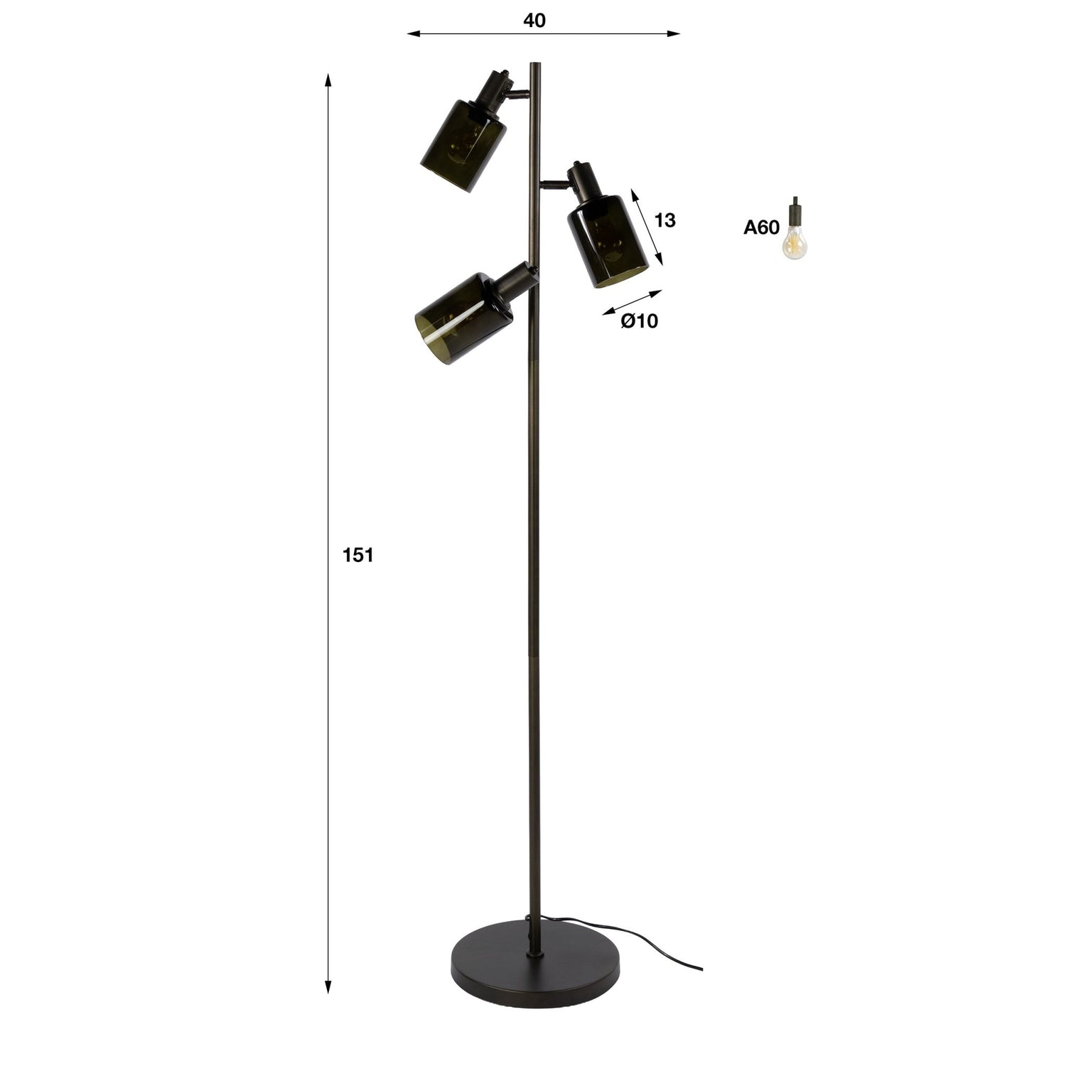Vloerlamp Sepiora 3L