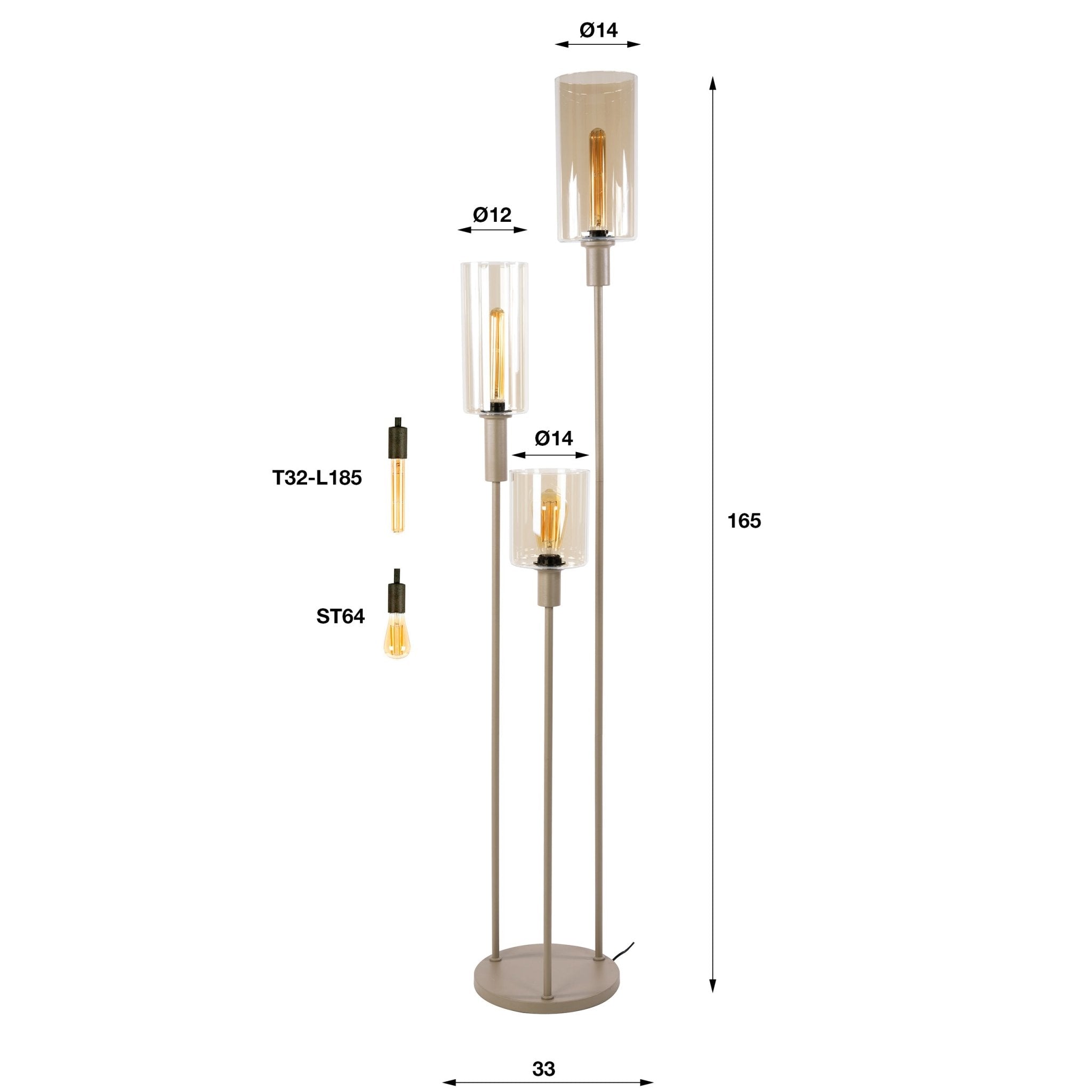 Vloerlamp Sepiora 3L