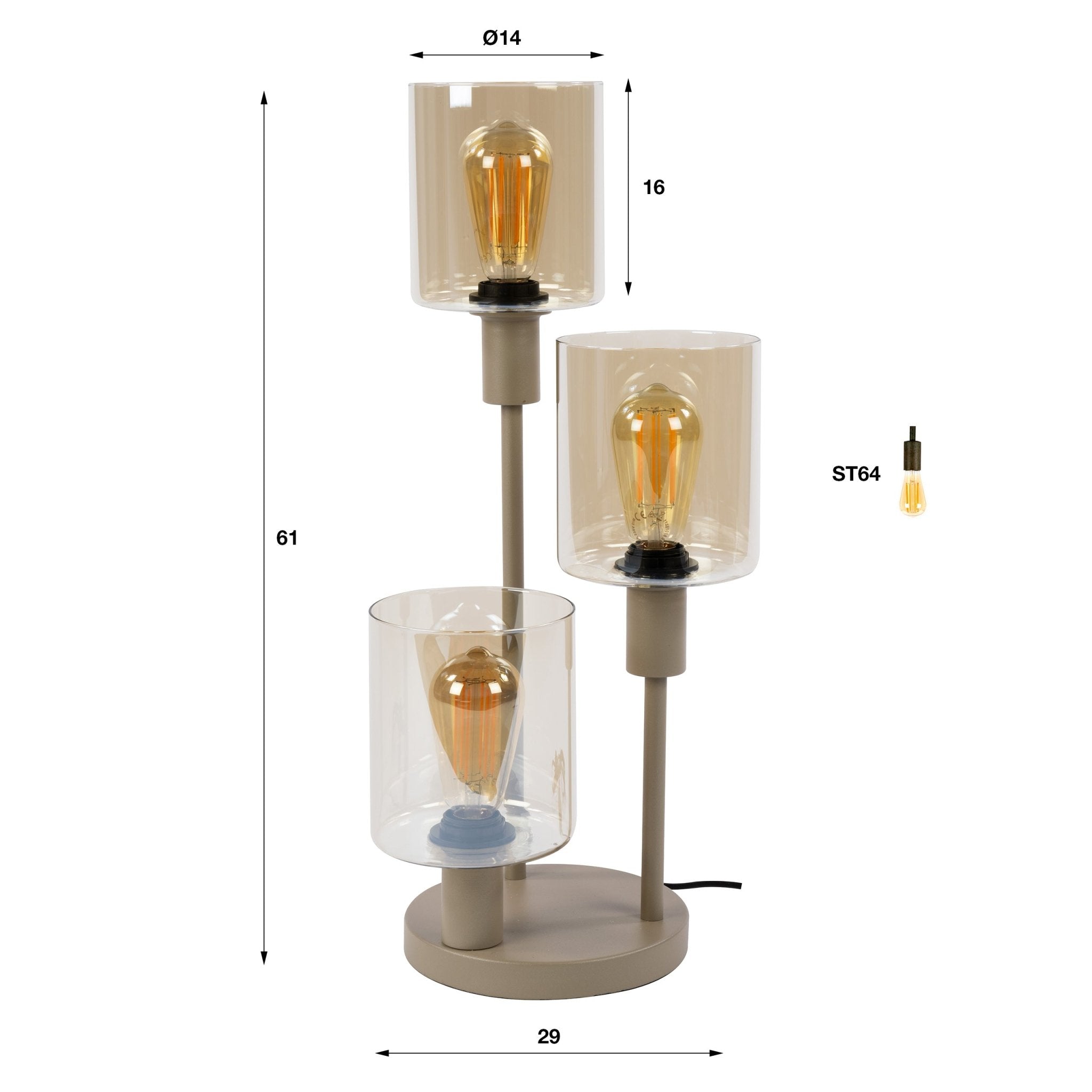Tafellamp Sepiora 3L