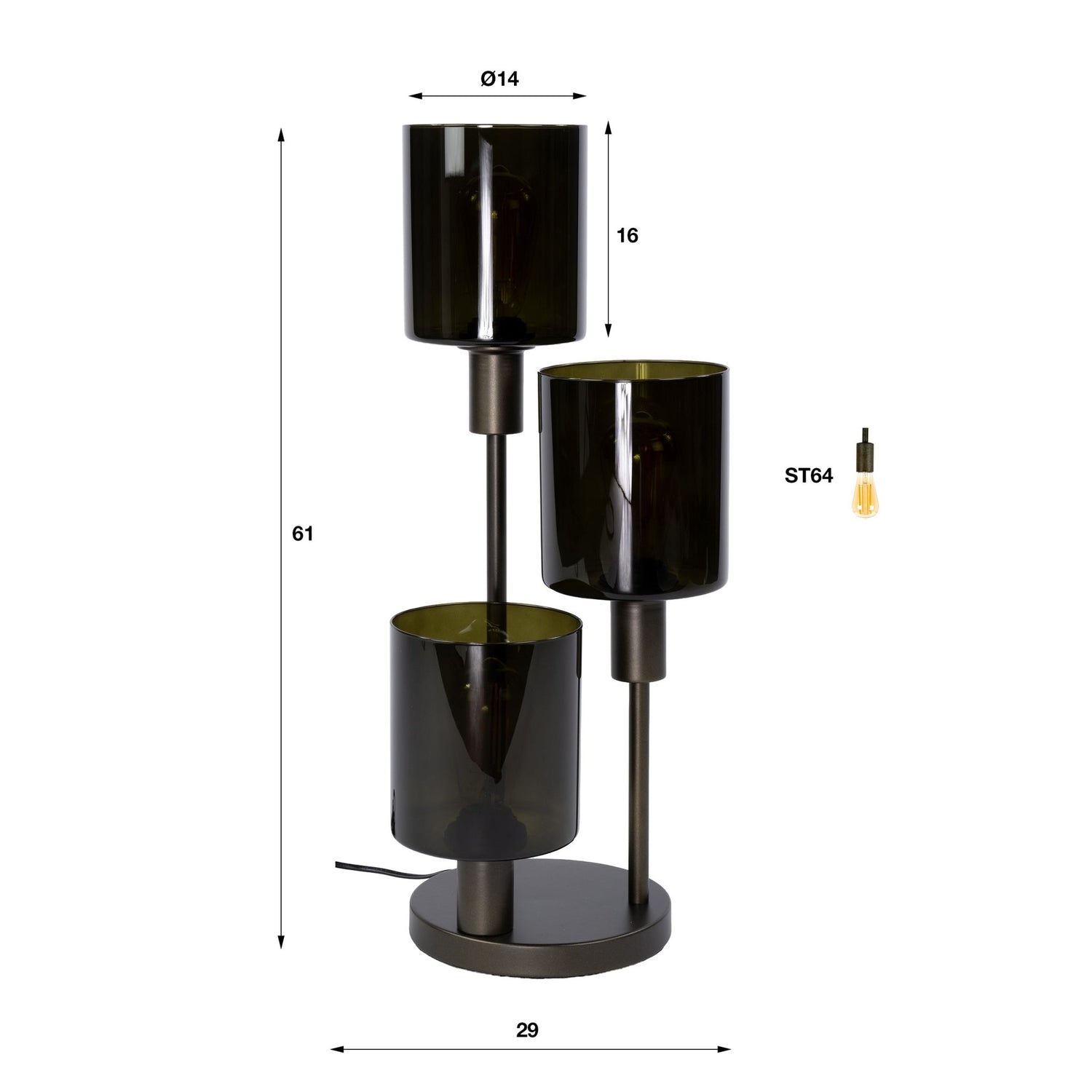 Tafellamp Sepiora 3L