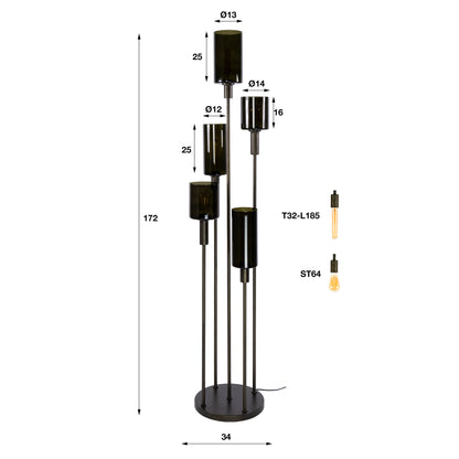 Vloerlamp Sepiora 5L