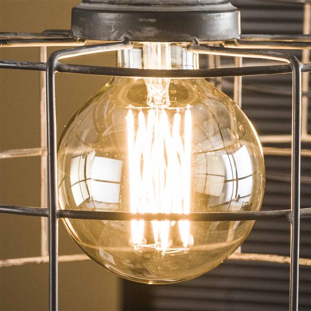 Lichtbron LED [G95] filament bol Ø9,5 - E27 6W dimbaar / Amberkleurig glas - Industrieelinhuis.nl