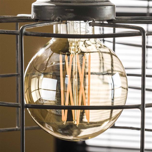 Lichtbron LED [G95] filament bol Ø9,5 - E27 6W dimbaar / Amberkleurig glas - Industrieelinhuis.nl